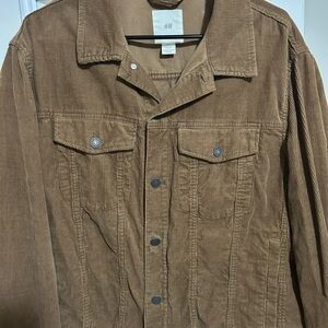 H&M Men's Brown Corduroy Trucker Jacket